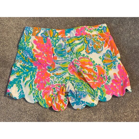 Lilly Pulitzer The Buttercup Short Multicolor Scalloped Hem Size 00 - Picture 2 of 9